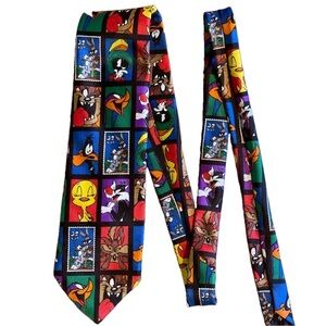 USPS Looney Tunes Stamp Tie – Bugs Bunny Taz Tweety Sylvester – 4” x 56” (3/$25)